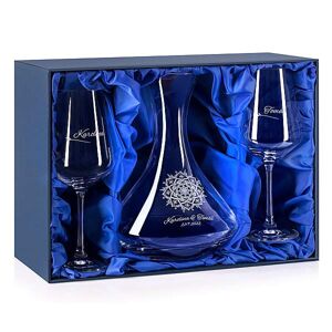 Darčeková krabička na svadobný set (1+2), modrý satén Prodáváme pouze k našim sklenicím