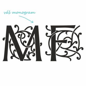MERCER TWO pieskovanie monogramu Výška monogramu: Střední do 4 cm