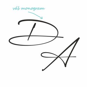 CALLIGRAPHY pieskovanie monogramu Výška monogramu: Velký do 6 cm