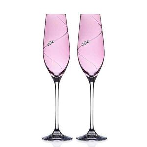VÝPREDAJ Diamante Silhouette Pink poháre na sekt 210 ml