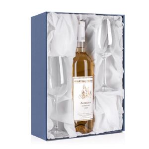 Darčeková krabička na fľašu a 2 vínne poháre Výstielka: biely satén Prodáváme pouze k našim sklenicím
