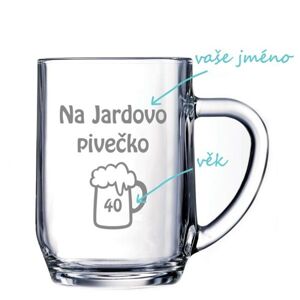 Pieskovaný polliter Haworth s motívom Na Jardova pivečko