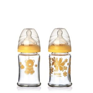 Simax Set dojčenských fliaš KVETY a MACKO 150 ml, 2 ks